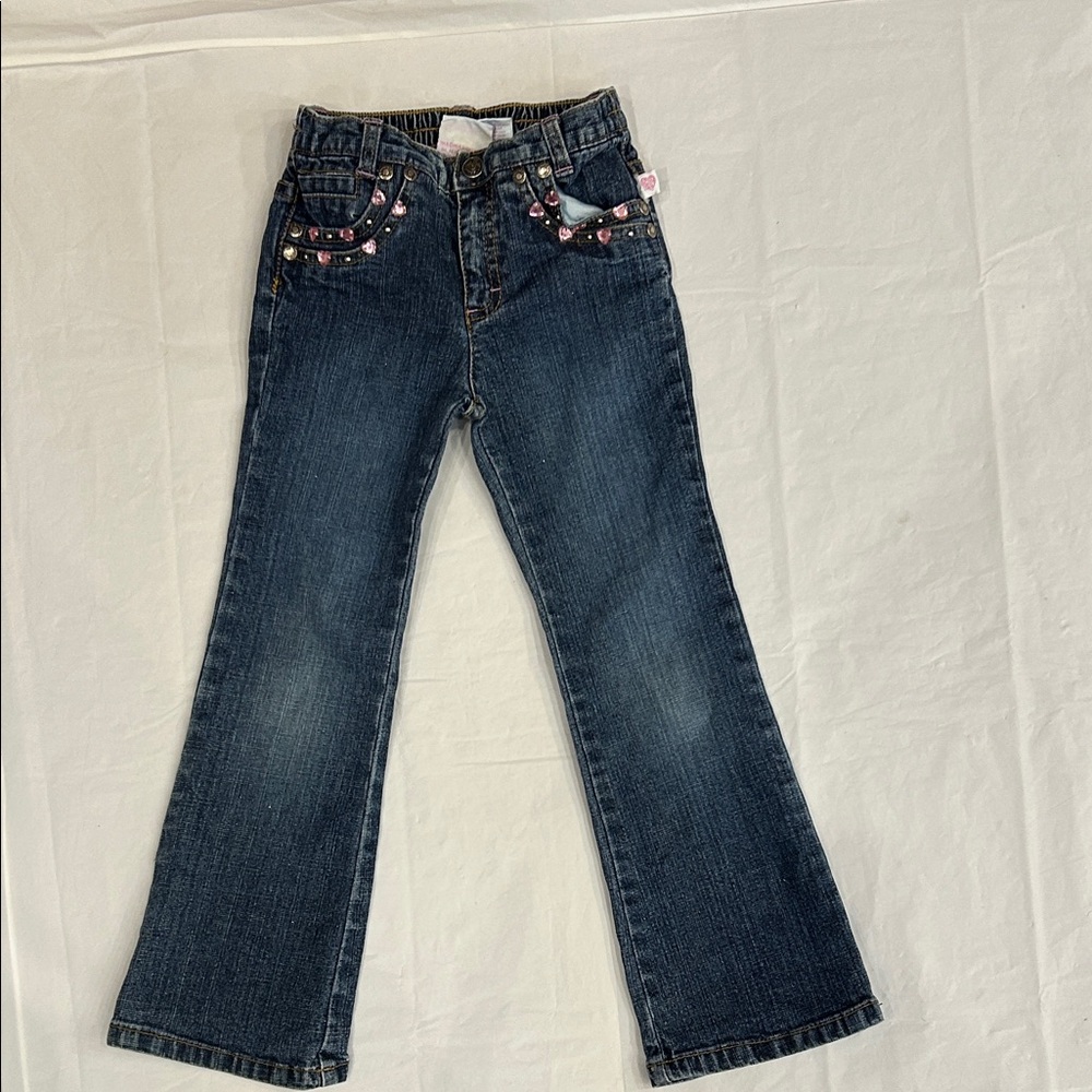 Stylish Kids' Blue Denim Jeans with Embellishments